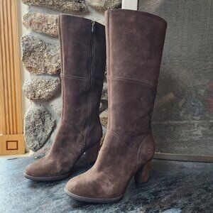 NWOT Timberland Earth Keepers Stratham Heights Tall Brown Suede Boots Size 10